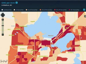 At first glance, this map seems to implicate denser areas in greenhouse gas production.