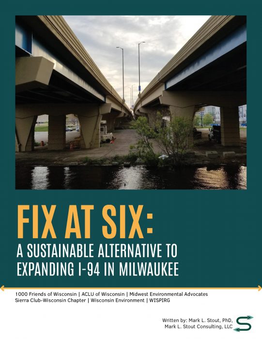 Fix at Six Cover, I-94 in downtown milwaukee taken underneath the overpasses showing a river and an inhospitable environment