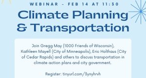 Climate Planning and Transportation Webinar