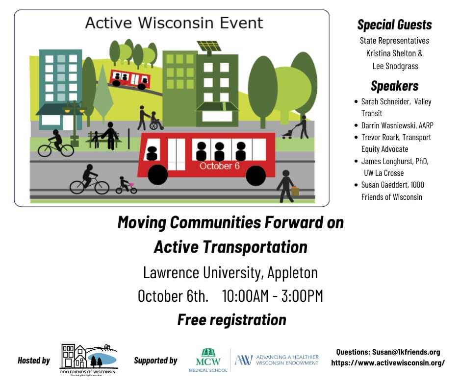 Moving Communities Forward on Active Transportation – Join us in Appleton on October 6!