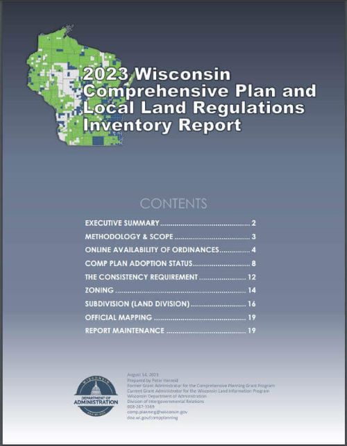 2023 Wisconsin Comprehensive Plan and Local Land Regulations Inventory Repor