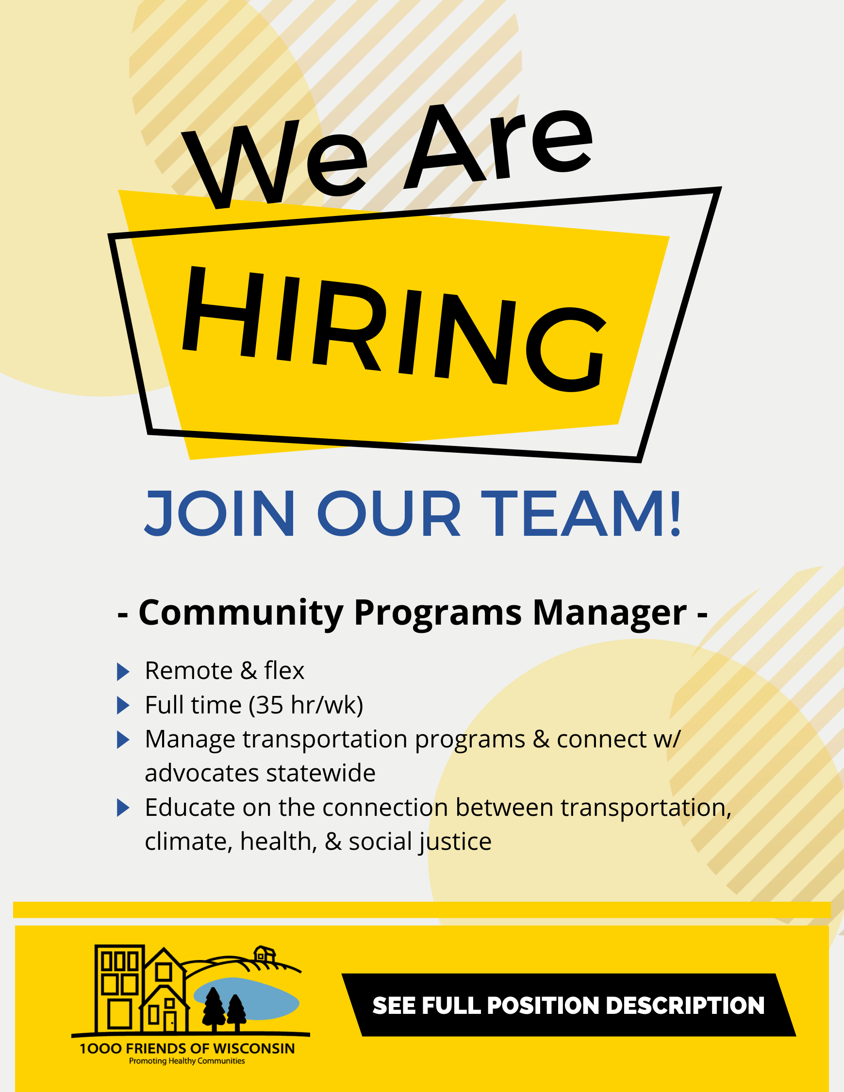 We’re hiring! Community Programs Manager