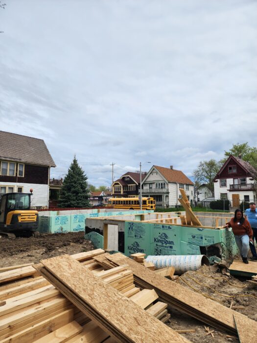Milwaukee housing development site under construction