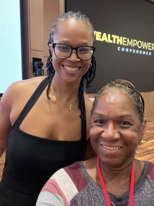 Sharon Johnson of Madison For More Neighbors, pictured with friends at the Wealth Empowerment Conference in Madison, Wisconsin