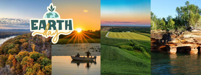 Earth Day with landscape scenes from Wisconsin