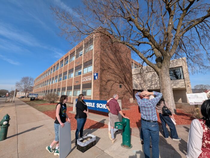 Tour of Rain Gardens Installed at Logan Middle School in La Crosse, Wisconsin