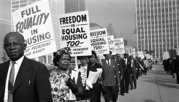 Historic image from 1968, the year the Fair Housing Act was signed into law as part of the Civil Rights movement.