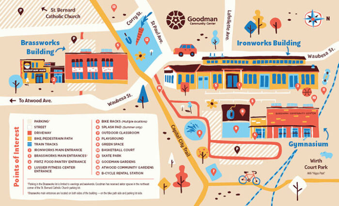Goodman Community Center Map - How to Get There via different transportation modes