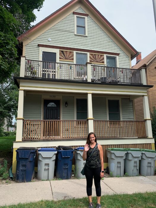 Ali Hoffman, Communications and Digital Manger for 1000 Friends of Wisconsin, visiting an old apartment near Brady Street in Milwaukee, Wisconsin.