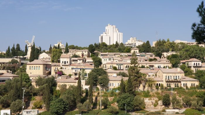 Jerusalem Horizontal Landscape Image showing Jerusalem stone in construction