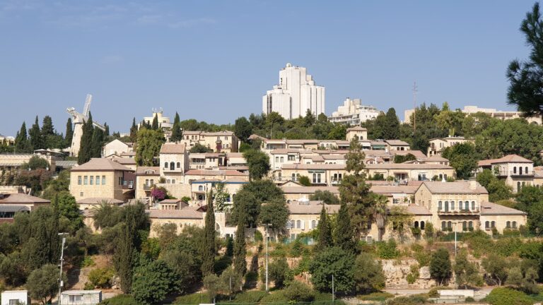 Jerusalem Horizontal Landscape Image showing Jerusalem stone in construction