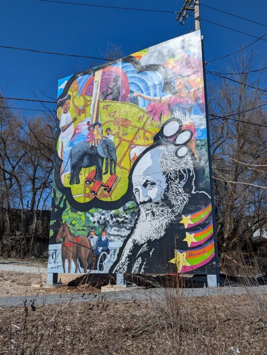 Painting. Beautified part of the northwest corner of the intersection of 35th and Vliet in Milwaukee with public art.