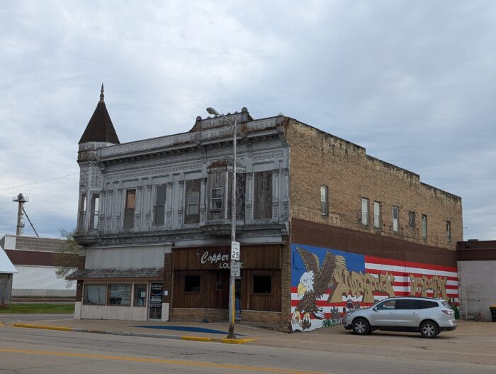 Downtown Muscoda, Wisconsin. Part of the rural housing summit tour, April 2026.