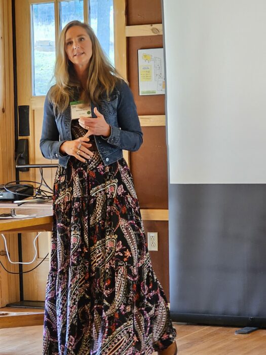 Melissa Gavin speaking to group at Re-Amp event in Baraboo, May 2026