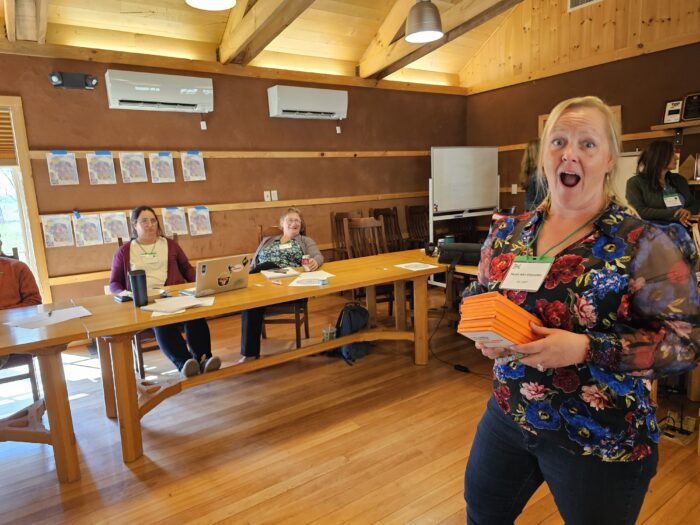 Sarah Ann Shanahan excited for a day of collaboration at the Re-Amp event at the Aldo Leopold Center in Baraboo