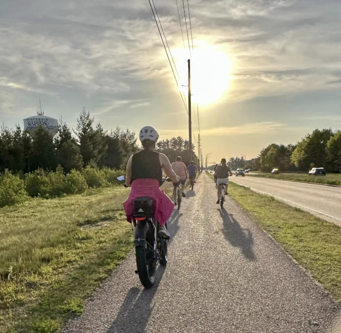 e-Bike shares bike path in Wisconsin Rapids, Wisconsin
